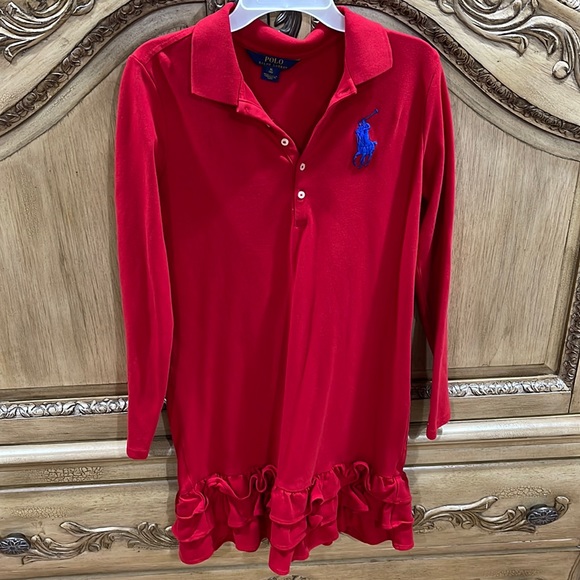 🐴 Like New Polo Ralph Lauren Little Girl’s Ruffle Dress - Picture 1 of 5